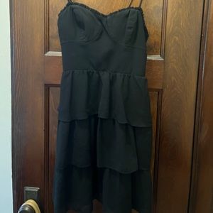 American Eagle Black Ruffled Mini Dress